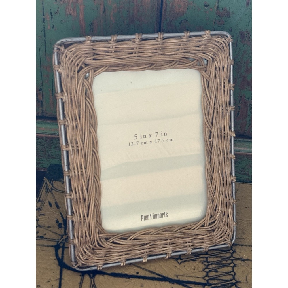 Pier 1 Imports Rattan And Metal Picture‎ Frame 5x7